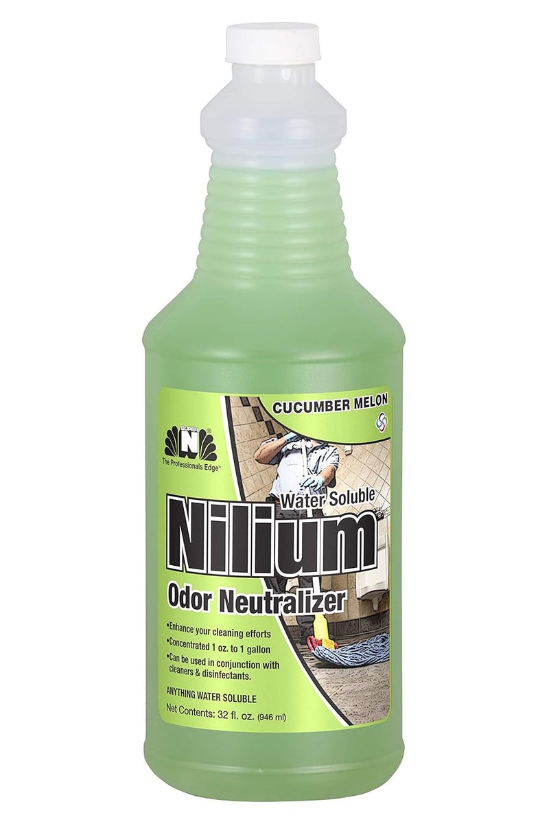TaskBrand Nilodor Nilium Water Soluble Odor Neutralizer Concentrate, Cucumber Melon, 1 Quart, 32 oz, (32 WSCM) 10" Height, 3.25" Width - Image 1